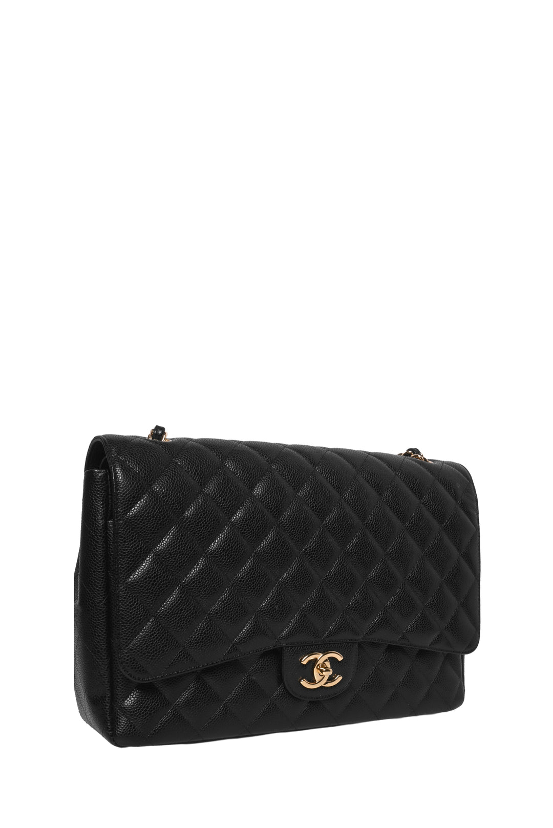 Chanel 2011 Caviar Quilted Maxi Classic Double Flap Shoulder Bag