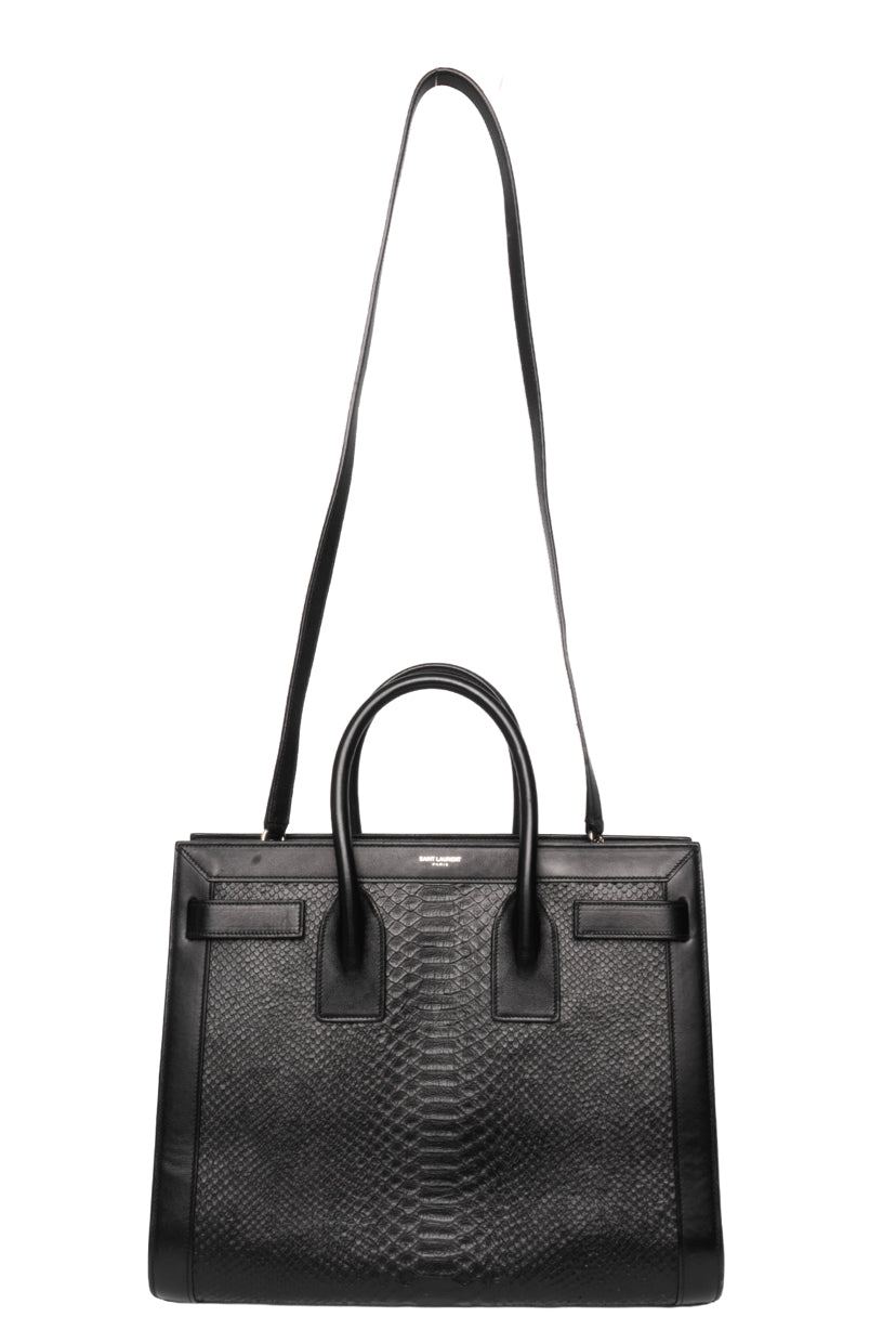 Saint Laurent 2014 Python Calfskin Embossed Small Sac de Jour Tote