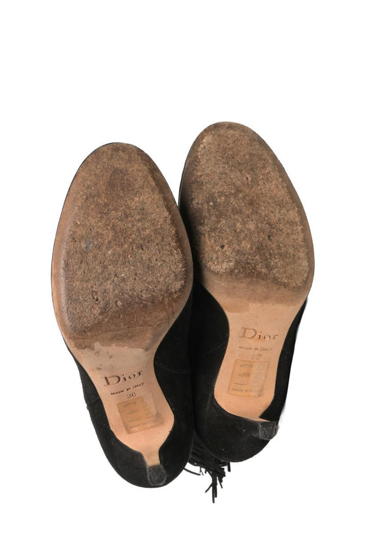 Christian Dior Size 36 Suede Fringe Knee High Boots