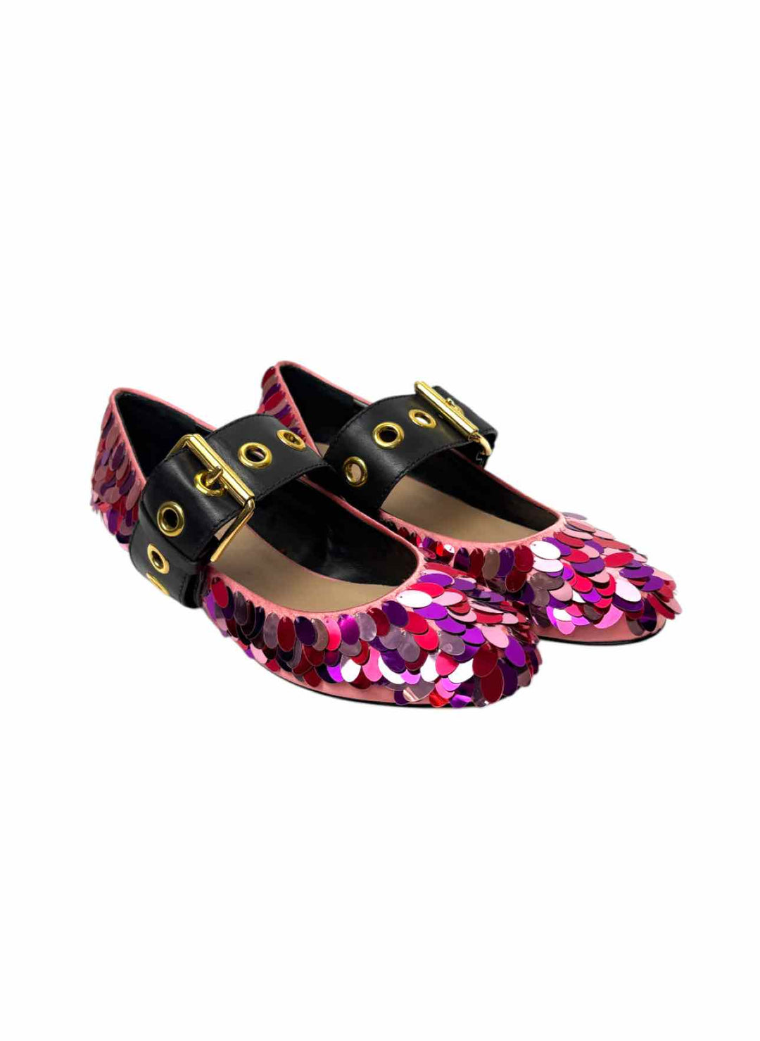 Sebastian Size 38 Sequin Satin Flats