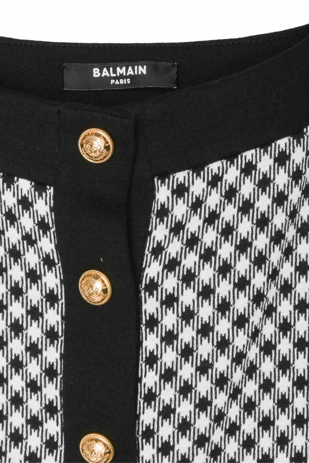 Balmain Size 38 Houndstooth Button Front Tank Top