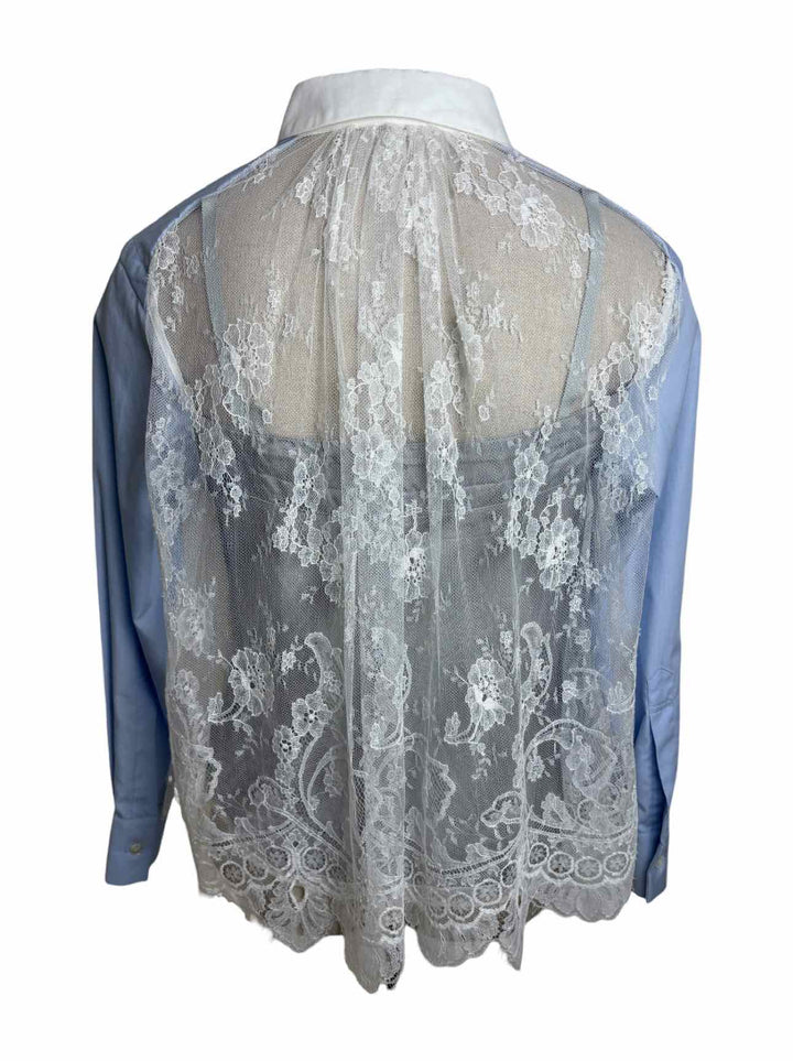 Sacai Size 1 Poplin Lace Back Blouse