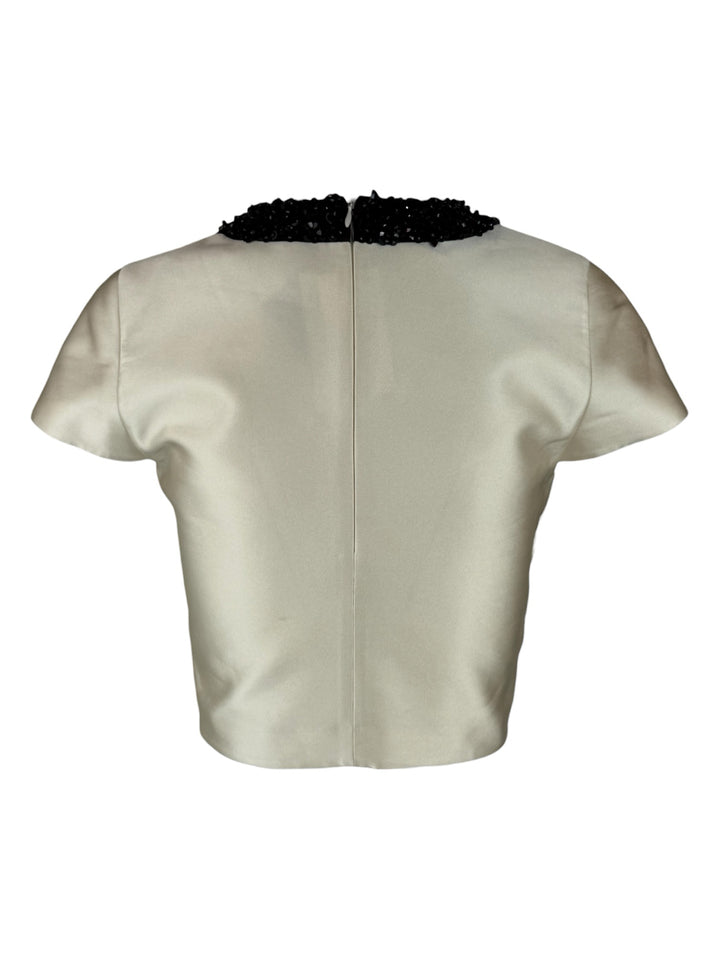 3.1 Phillip Lim Size 2 Embellished Collar Crop Wrap Top