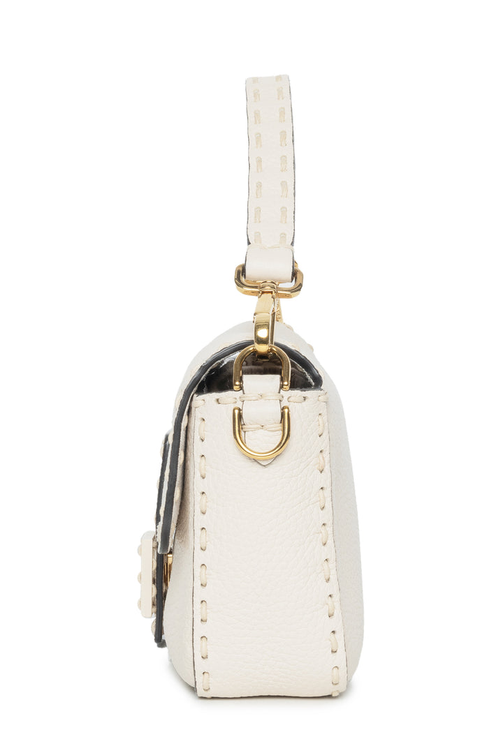 Fendi 2021 Camelia Calfskin Selleria Baguette Shoulder Bag