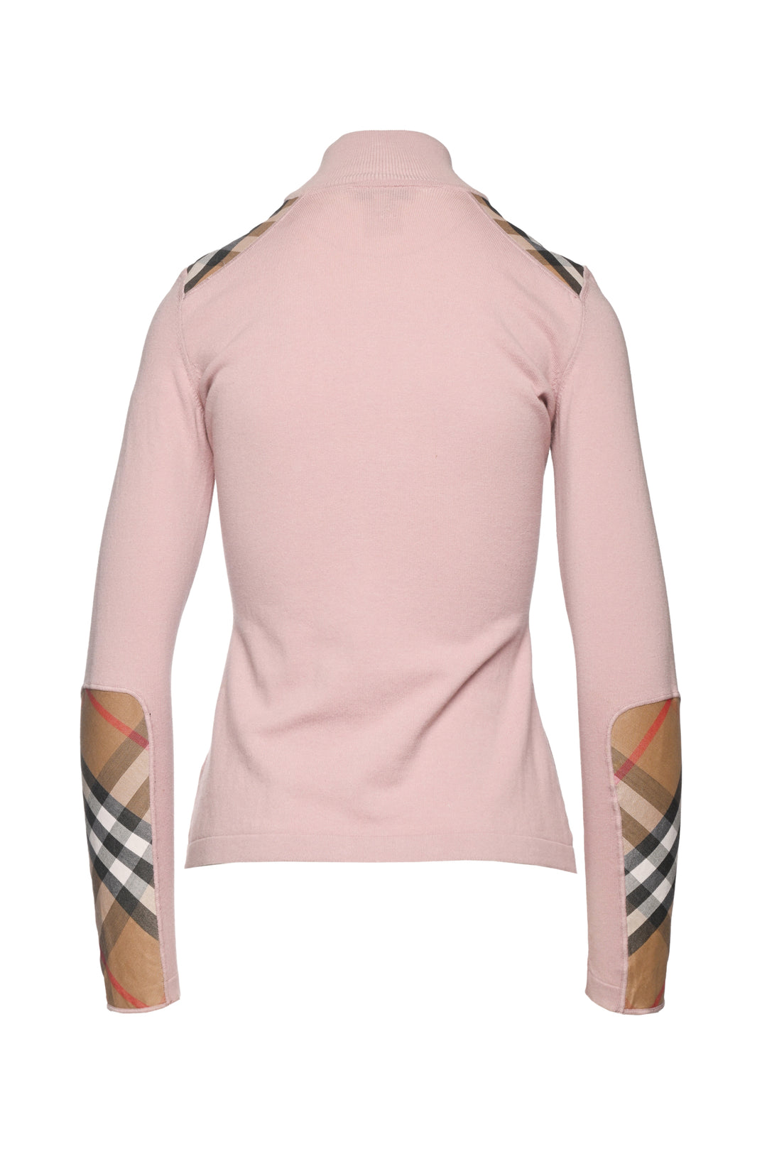 Burberry London Size S Nova Check Panelled Zip-Up Cardigan