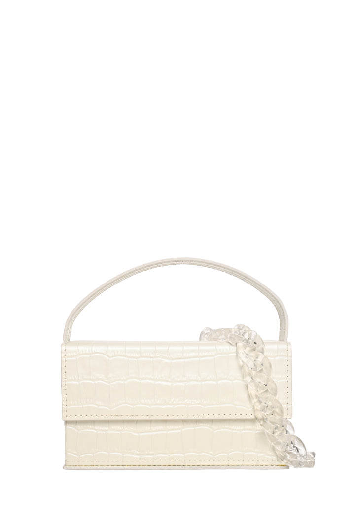 L'AFSHAR Ida Croc Embossed Shoulder Bag