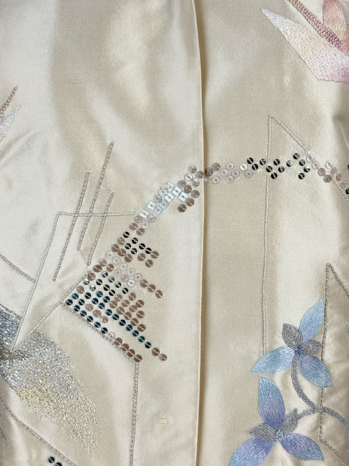 Shiatzy Chen Size 8 Floral Embroidered Silk Jacket