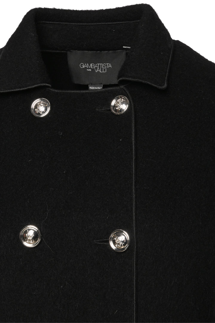 Giambattista Valli Size 8 Double Breasted Brushed Wool-Blend Coat