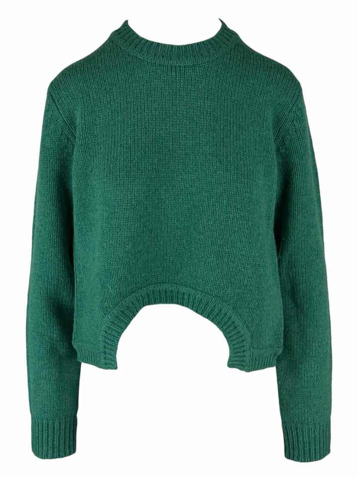Tibi Size S Soft Lambswool Shrunken Crewneck Pullover Sweater