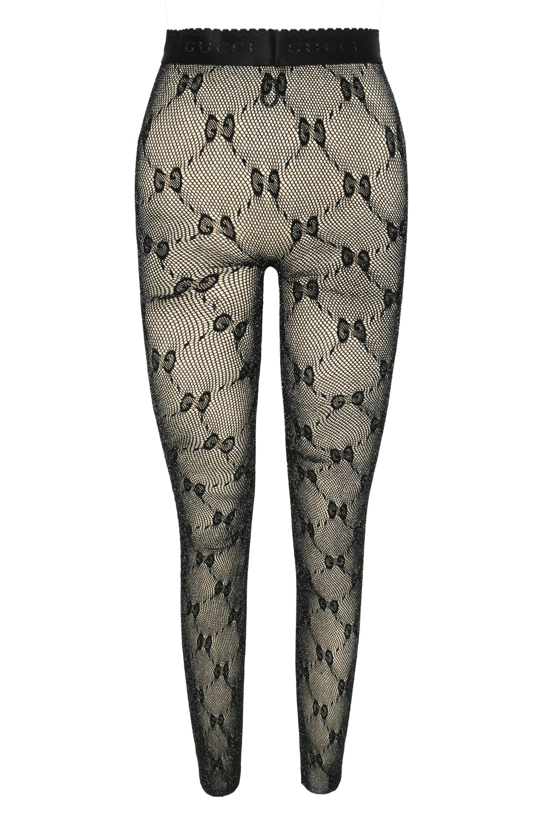 Gucci Size XS/S Metallic Lurex Interlocking G Stretch Knit Tights