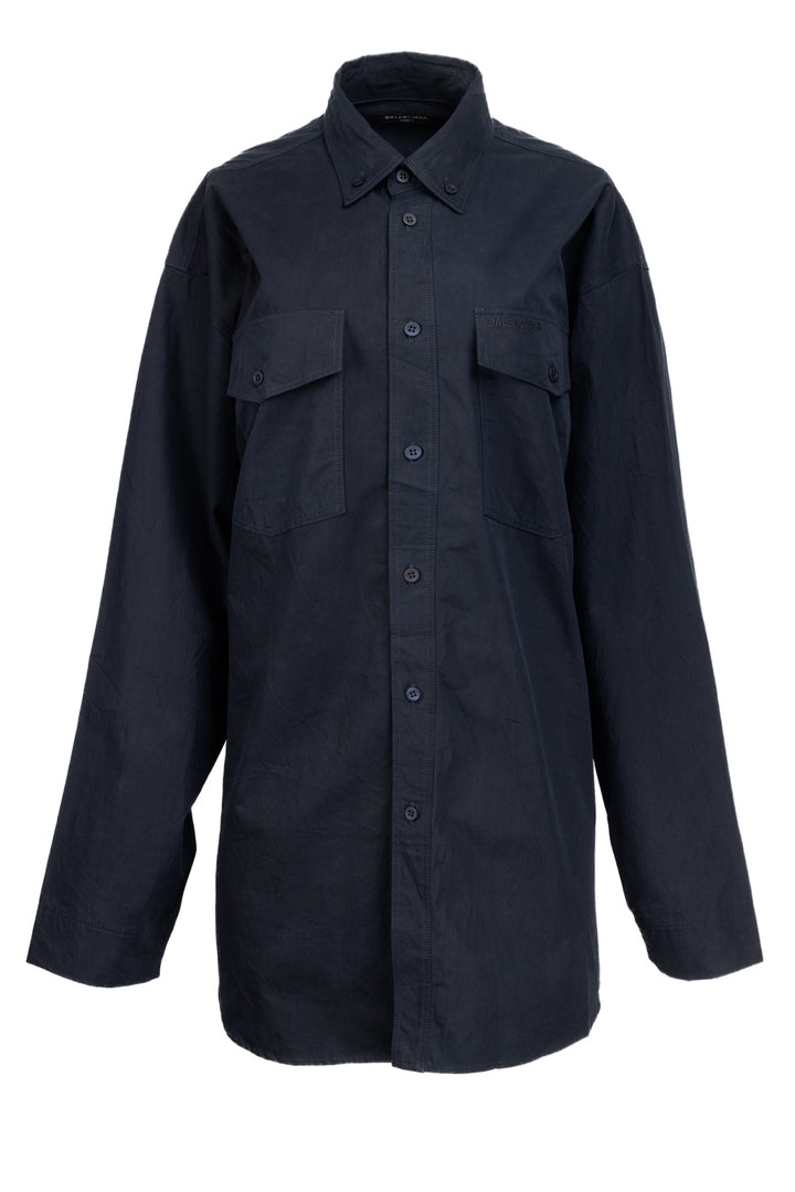 Balenciaga Size XXS Men's 2020 Washed Heavy Poplin Shirt Long Sleeve