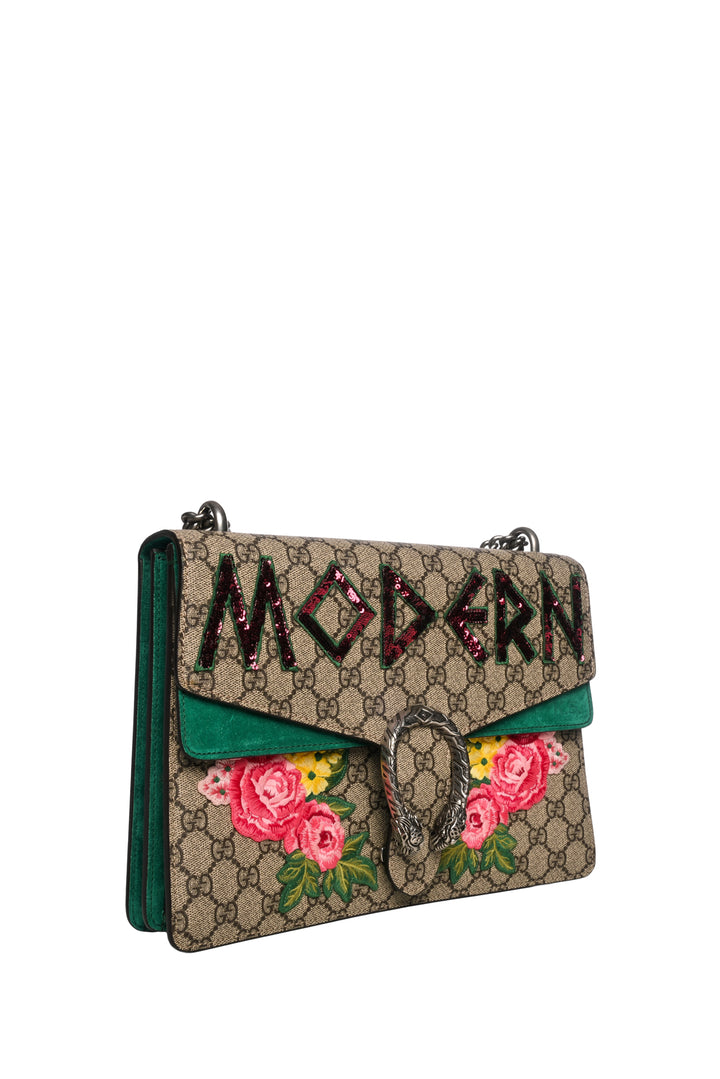 Gucci GG Supreme Embroidered Medium Dionysus Shoulder Bag