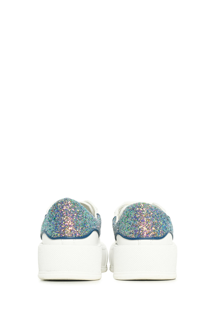 Alexander Mcqueen Size 39 Deck Plimsoll Glitter Tab Low Top Sneaker