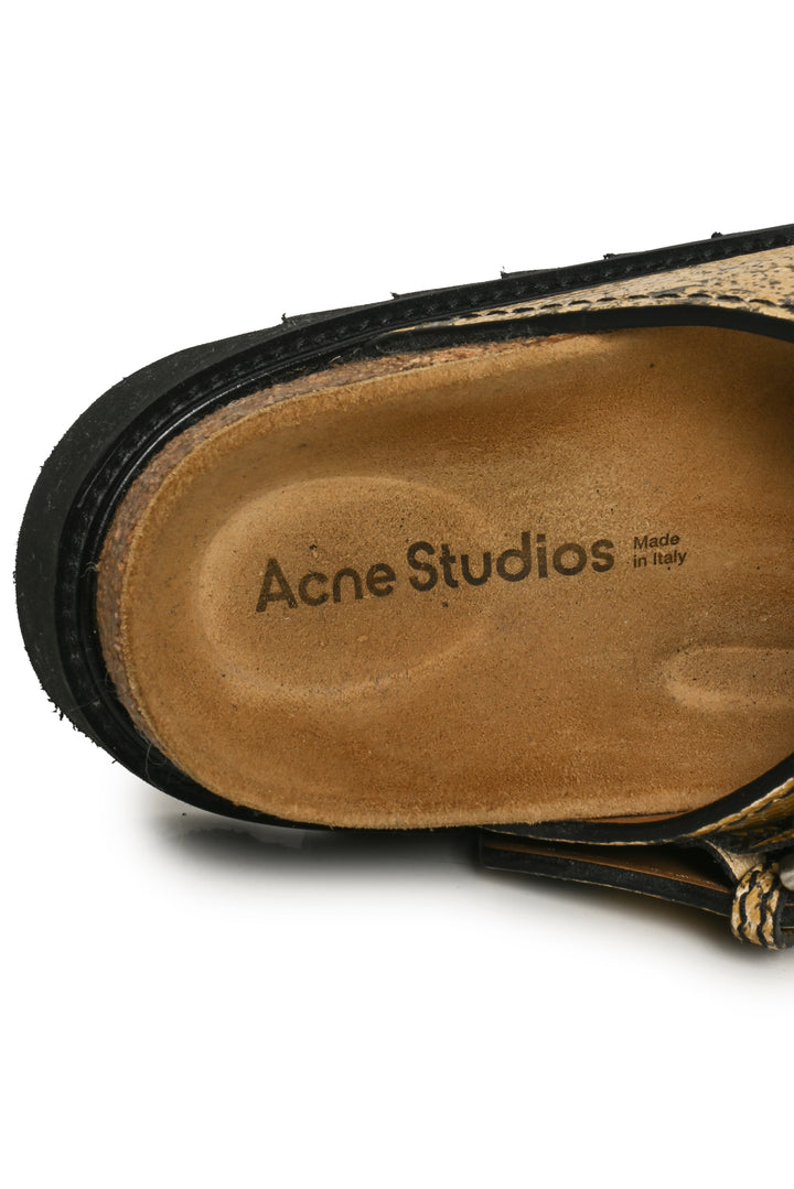 Acne Studios Size 37 Beline Python-Effect Leather Thong Sandals