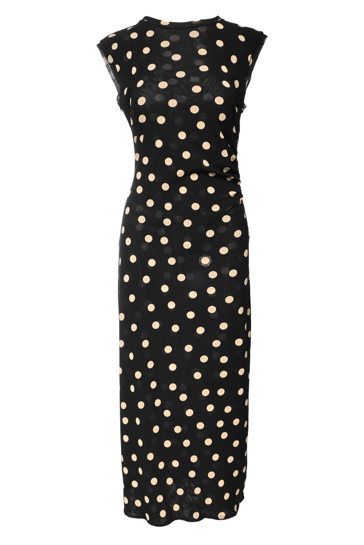Stella Mccartney Size L Polkadot Ruched Maxi Dress