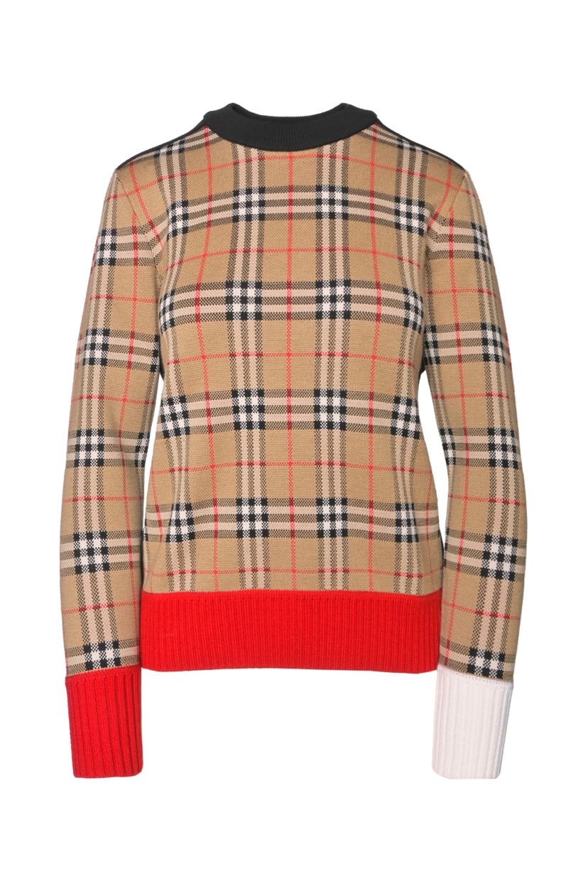 Burberry Size XS Zambezi Check Wool Sweater