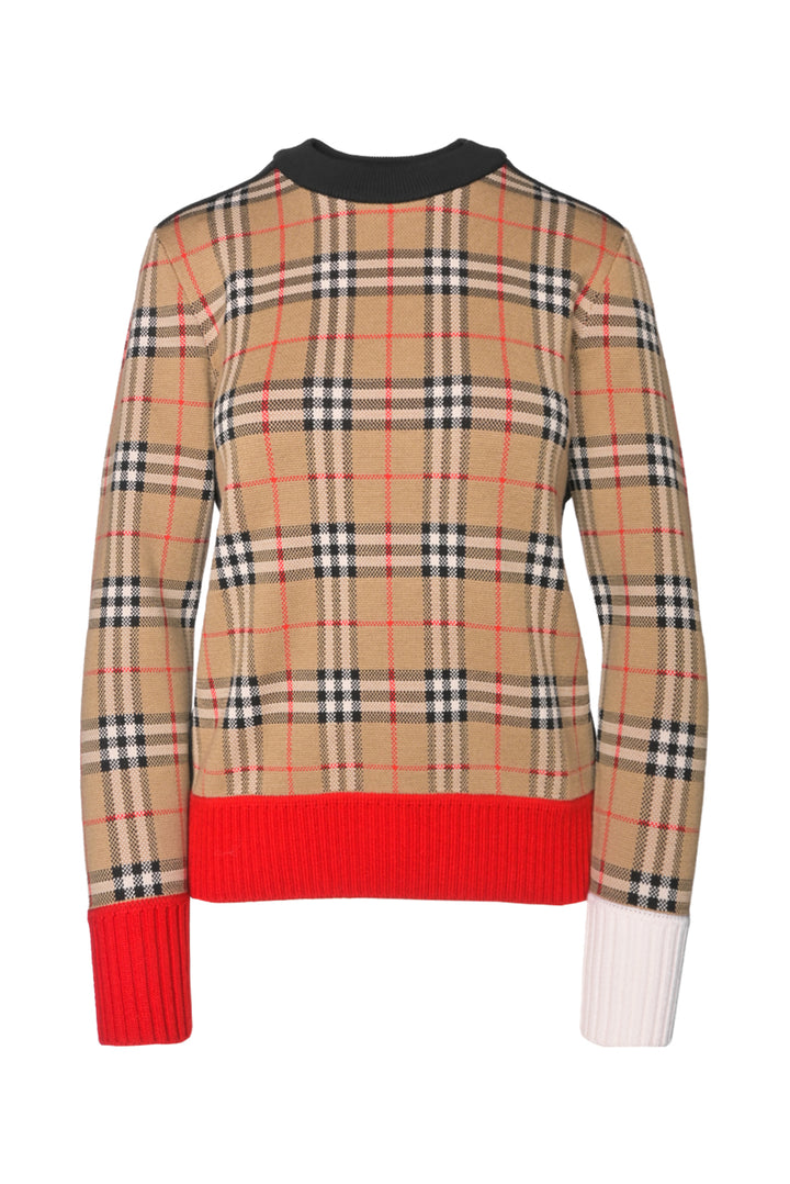 Burberry Size XS Zambezi Check Wool Sweater