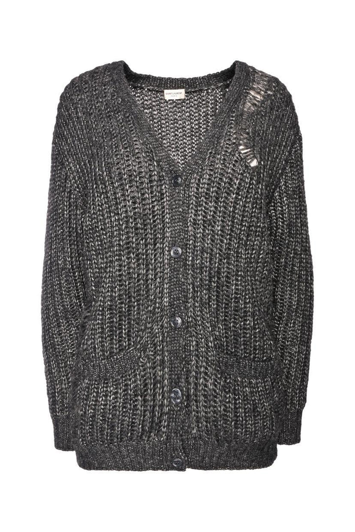 Saint Laurent Size XS 2015 Distressed Knit Cardigan