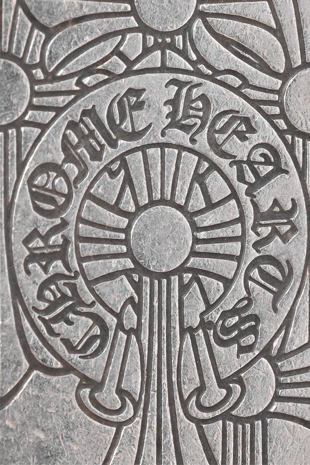 Chrome Hearts Sterling Silver 'God Bless The World' Engraved Dog Tag Pendant