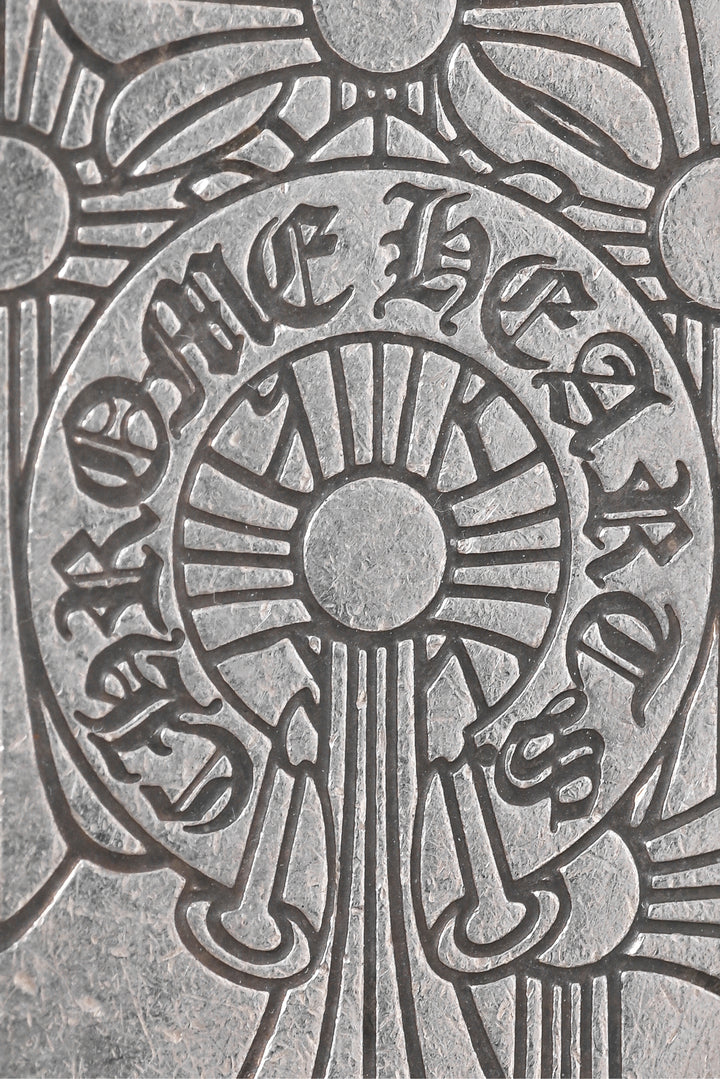 Chrome Hearts Sterling Silver 'God Bless The World' Engraved Dog Tag Pendant