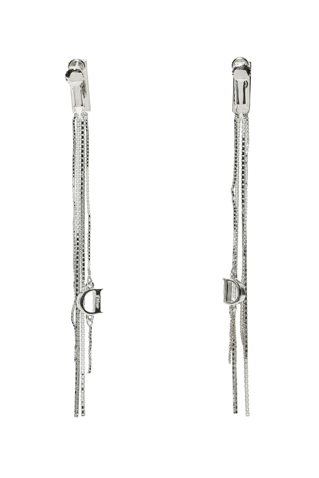 Dior Multi Strand Logo Dangle Clip On Earrings