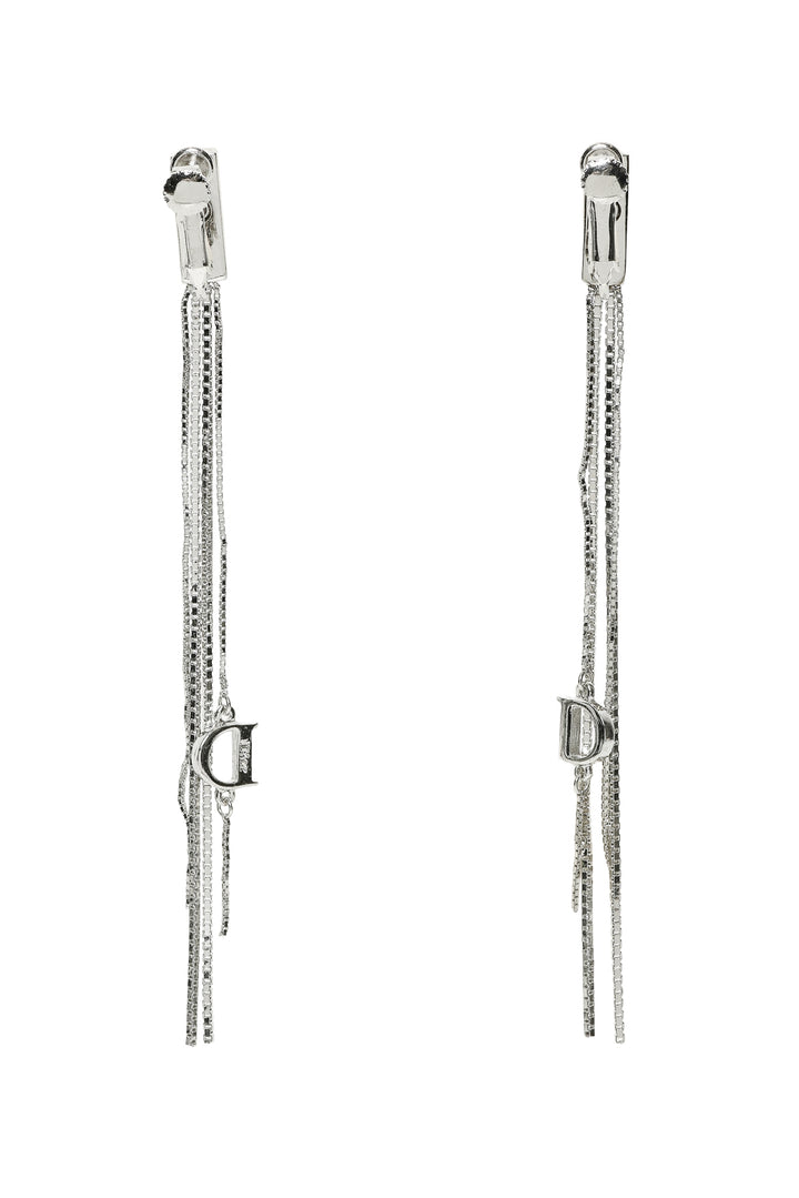 Dior Multi Strand Logo Dangle Clip On Earrings
