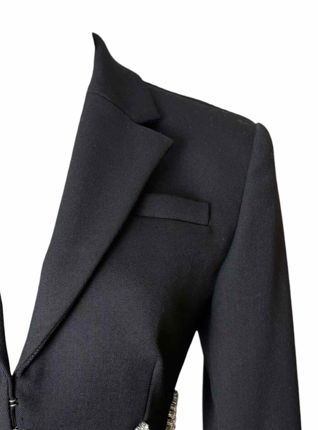 Area Size 8 Wool Crystal Hem Blazer