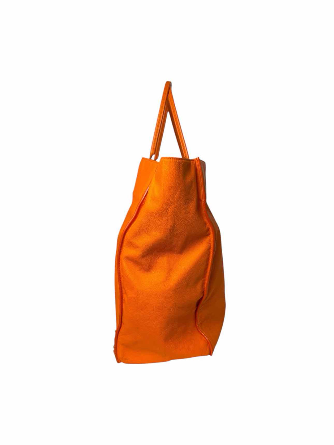 Balenciaga Large Orange Leather Tote Purse