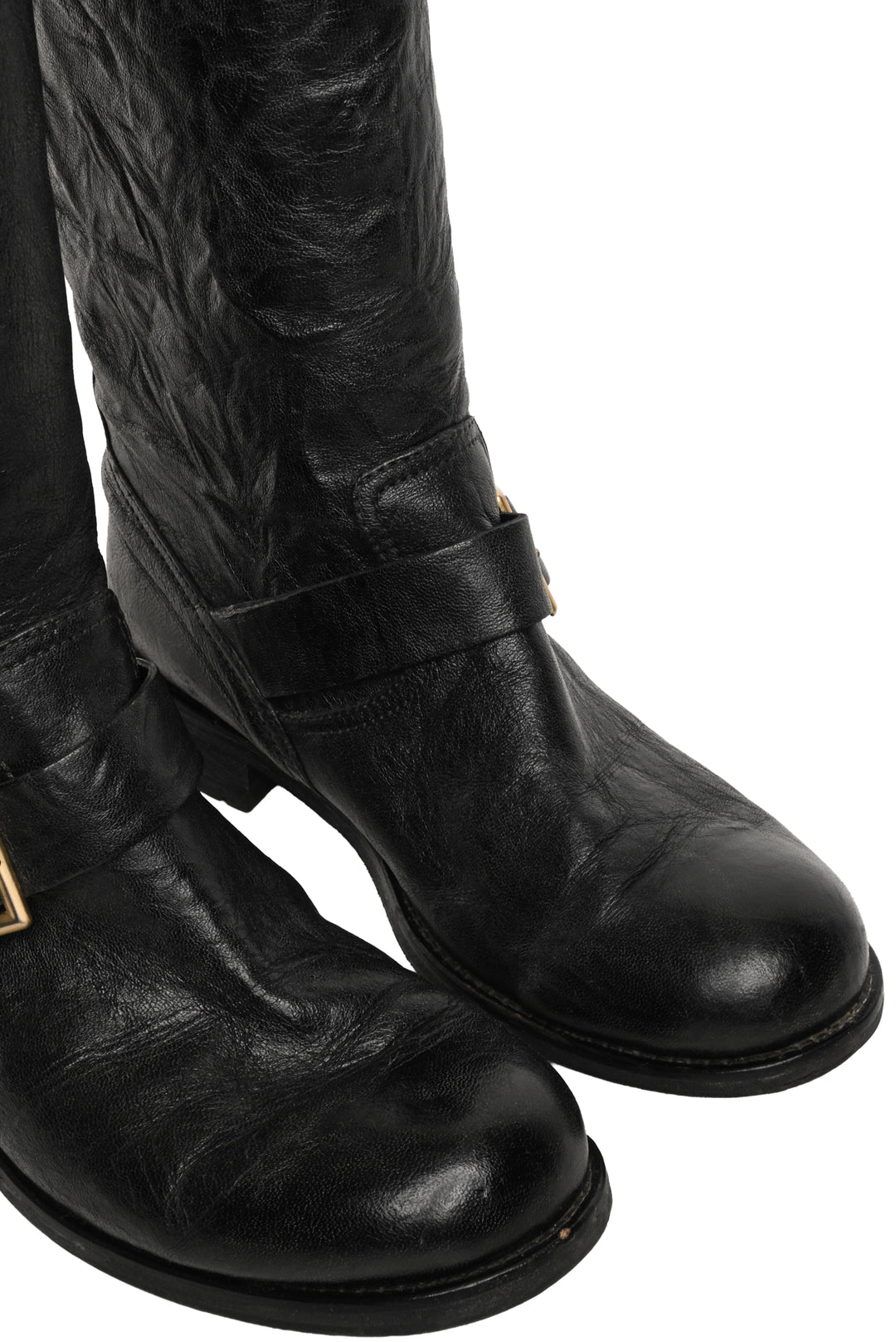 Jimmy Choo Size 38 Shearling Lined Biker Ankle Boots