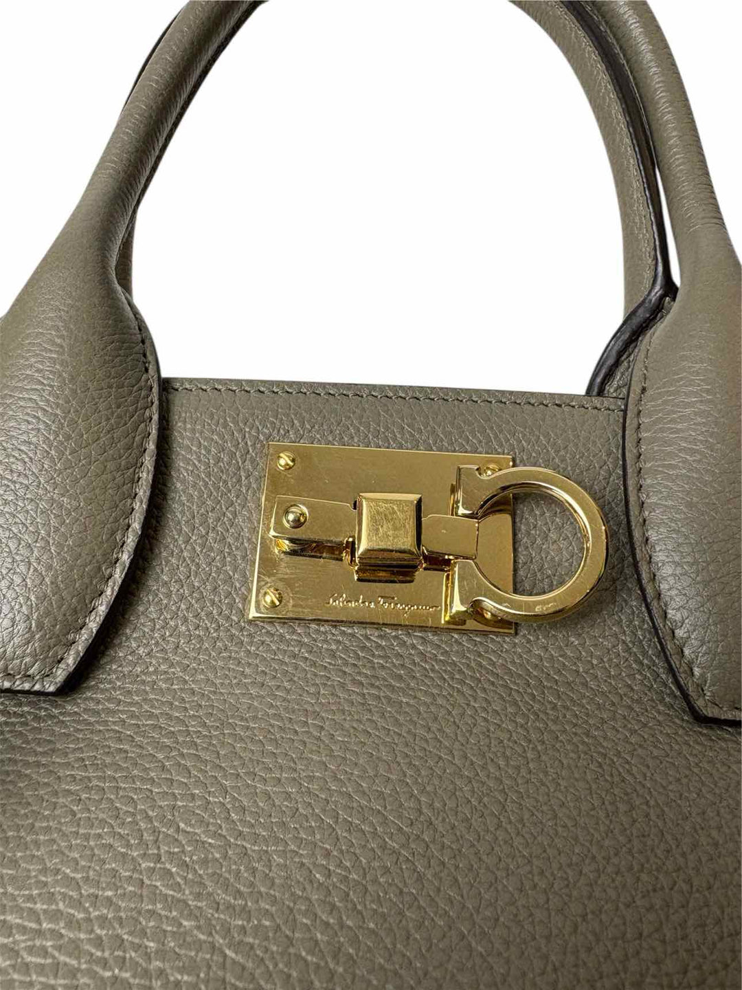 Salvatore Ferragamo Studio Leather Tote Purse