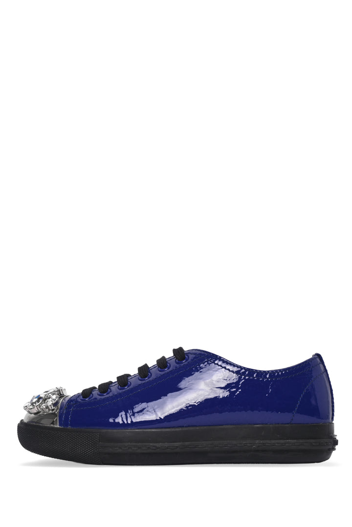 Miu Miu Size 35.5 Patent Leather Embellished Sneaker