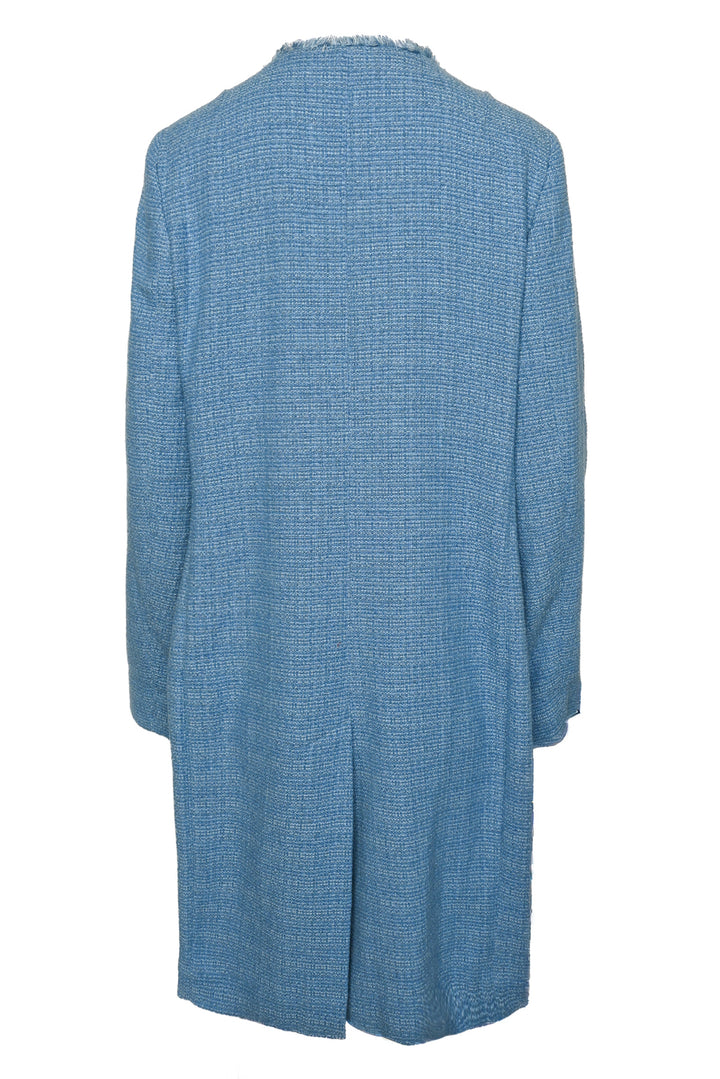 Weekend Max Mara Size 14 Fringe Edge Tweed Coat