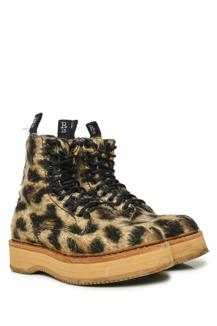 R13 Size 39 Single Stack Leopard Platform Boots