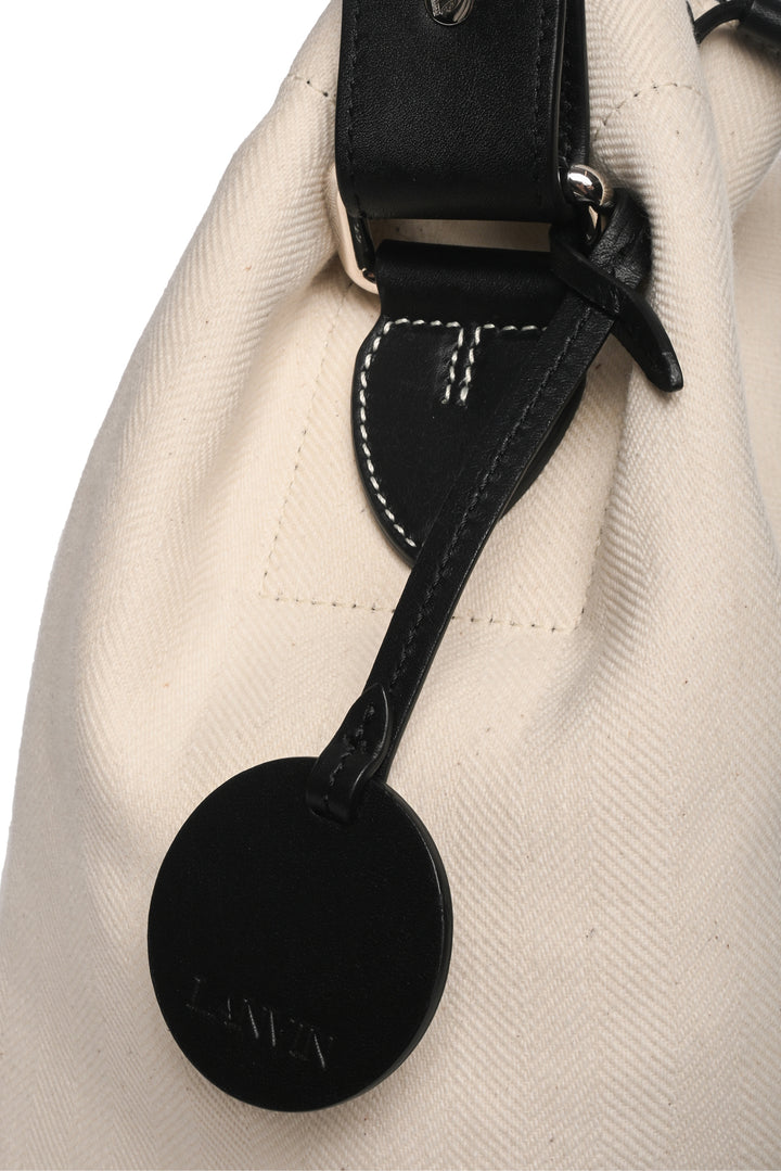 Lanvin Canvas & Leather Bucket Shoulder Bag