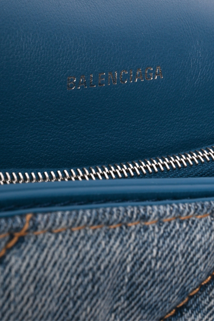 Balenciaga Crush Medium Denim Shoulder Bag