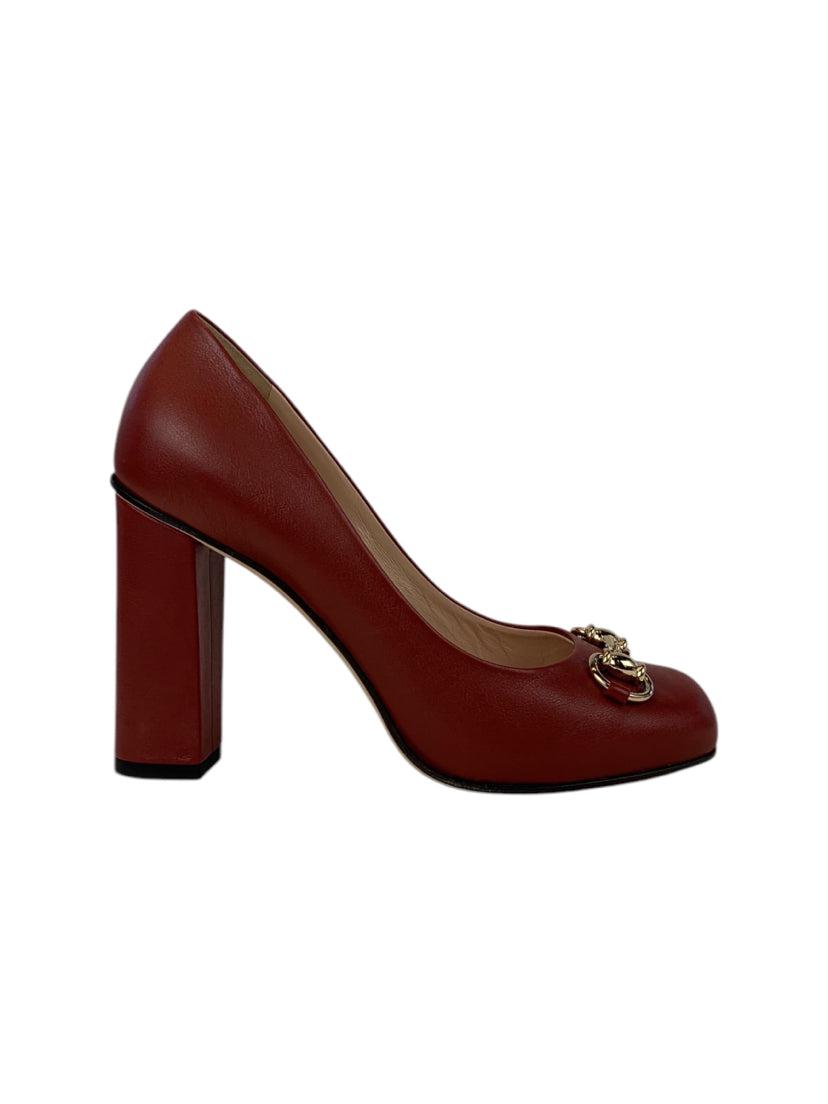 Gucci Size 36 Horsebit Accent Block Heel Pumps