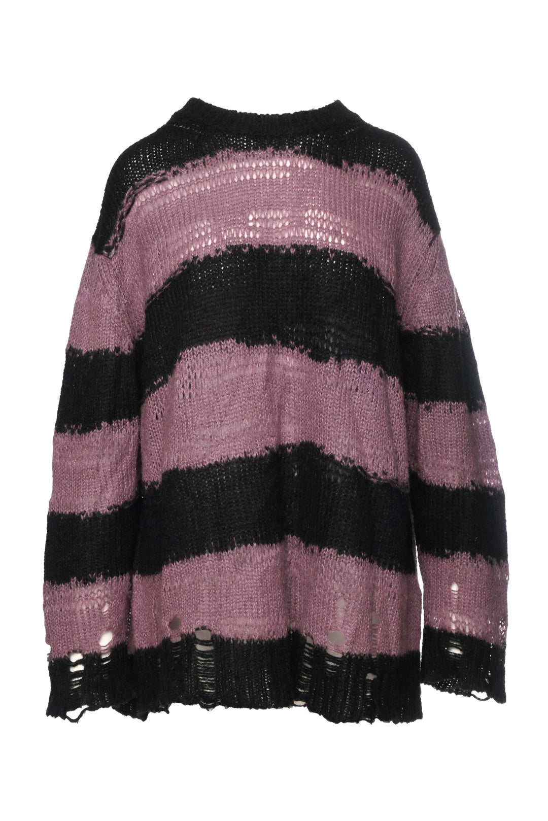 Acne Studios Size L Mohair Blend Striped Distressed Sweater