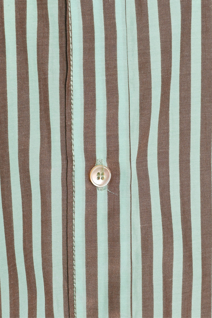 Forte_Forte Size M Chic Striped Taffeta Boxy Shirt & Palazzo Pant Set