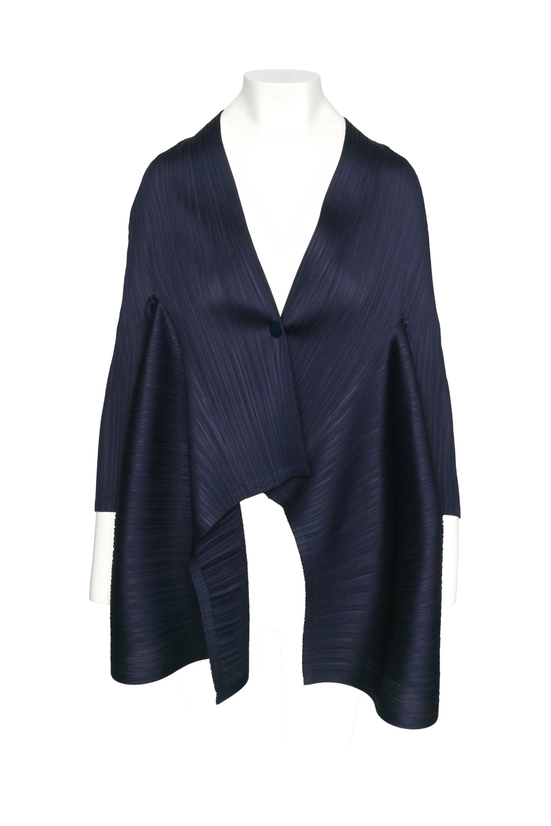 Pleats Please Size 5 Single Button Draped Pleated Jacket