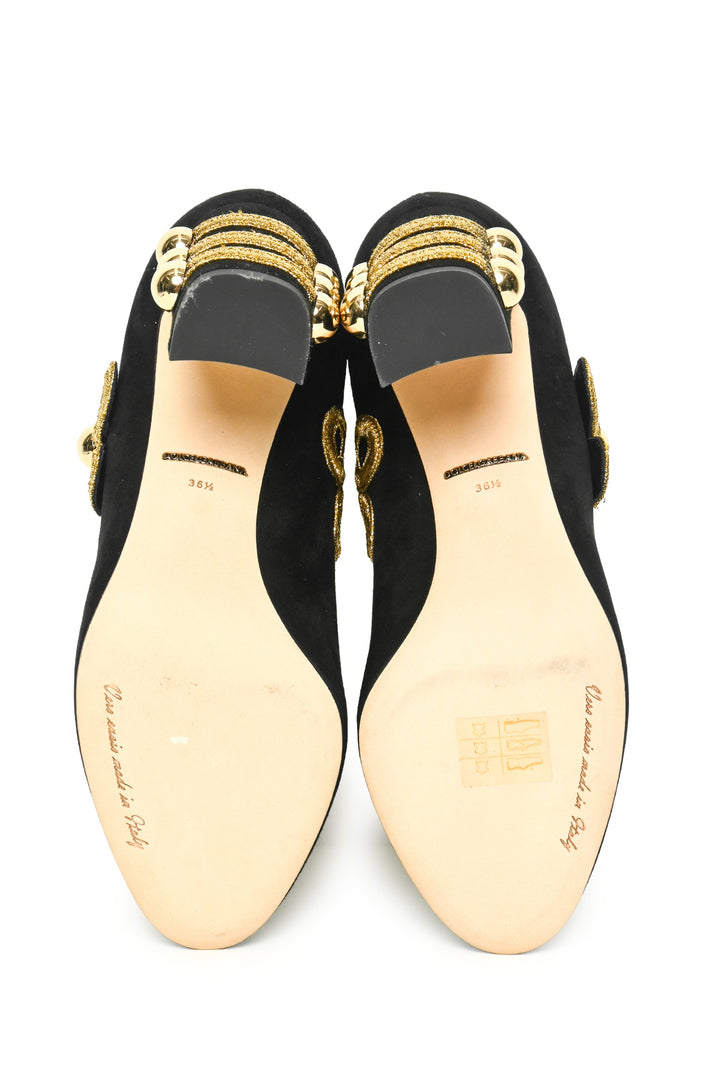 Dolce & Gabbana Size 36.5 Suede Military Mary Jane Pumps