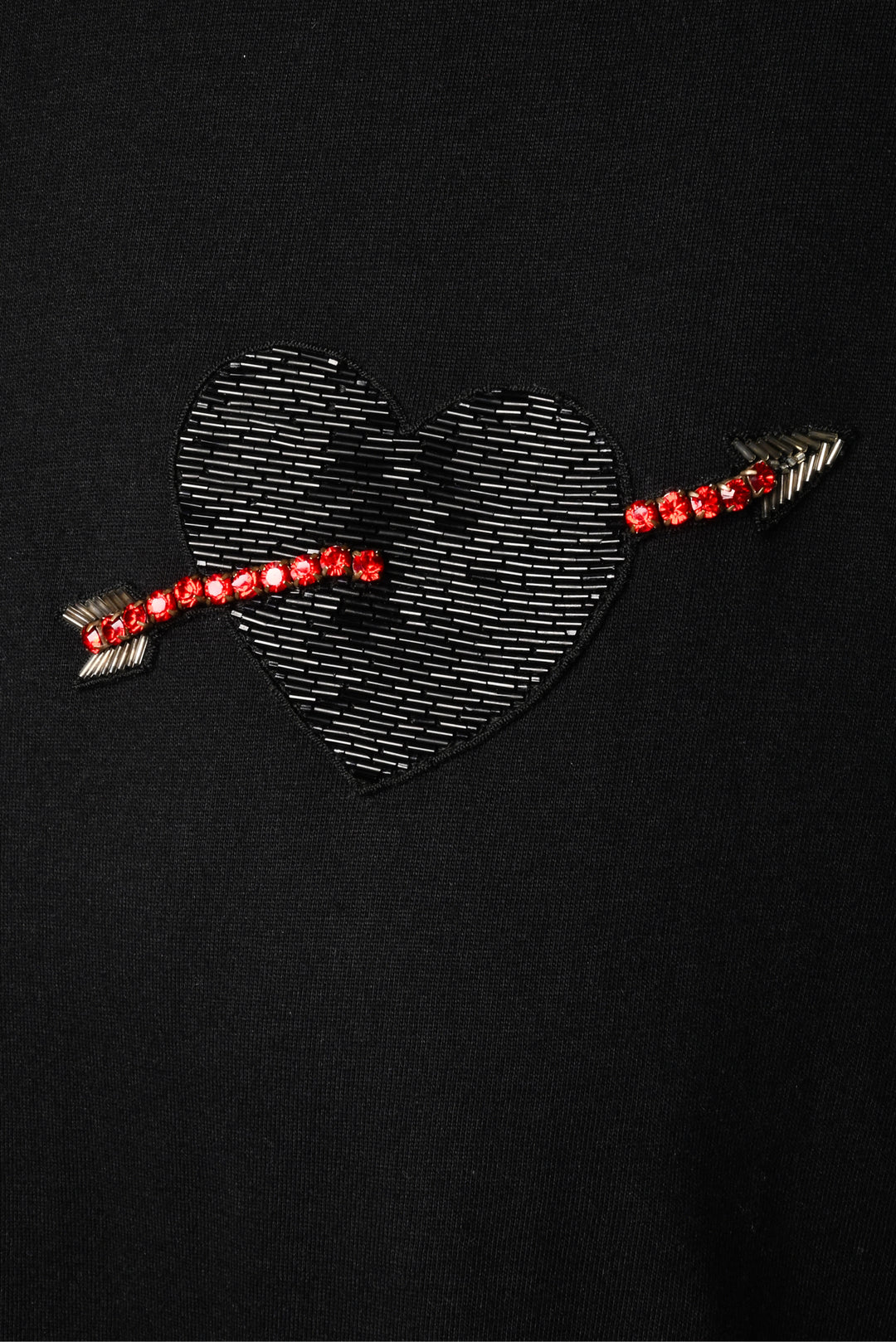 Valentino Size M Beaded Heart Embellished Cotton T-shirt Dress