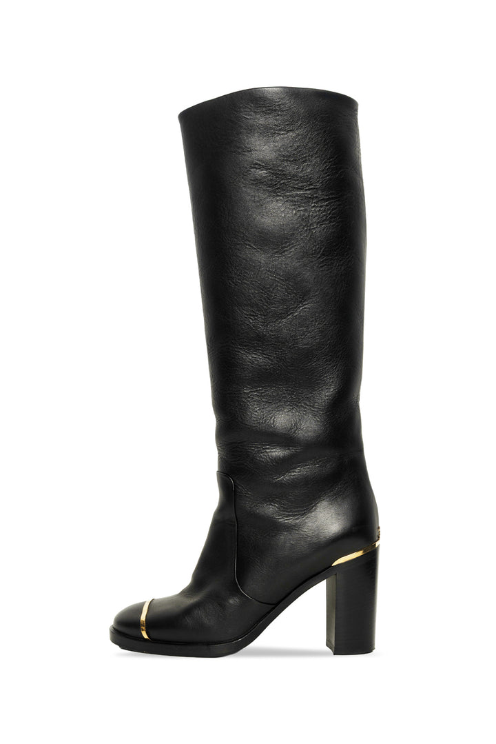 Chanel Size 37 Knee High Leather Boots