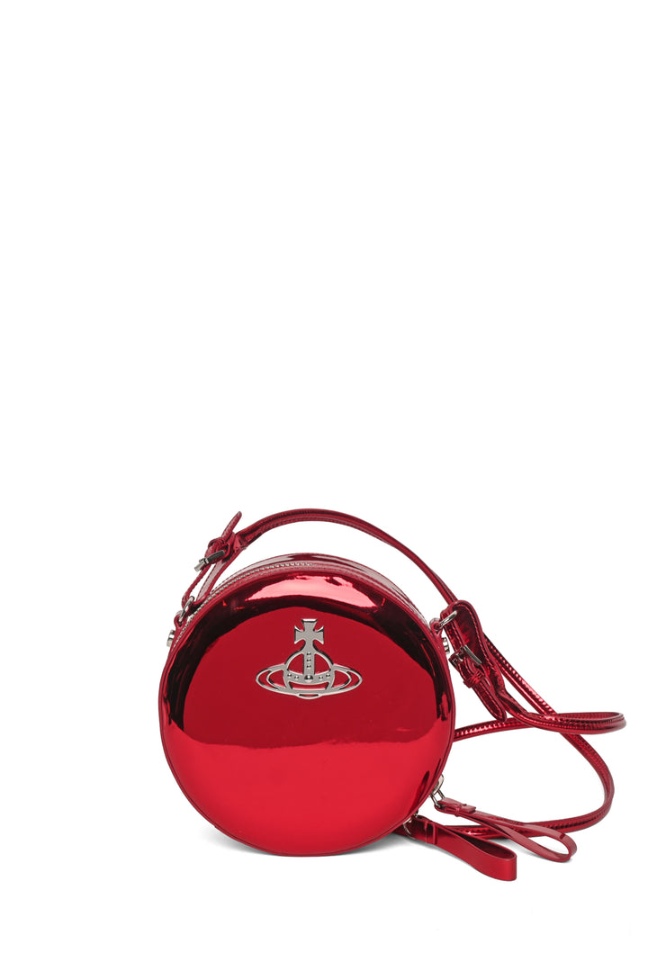 Vivienne Westwood Johanna Metallic Vegan Leather Round Crossbody