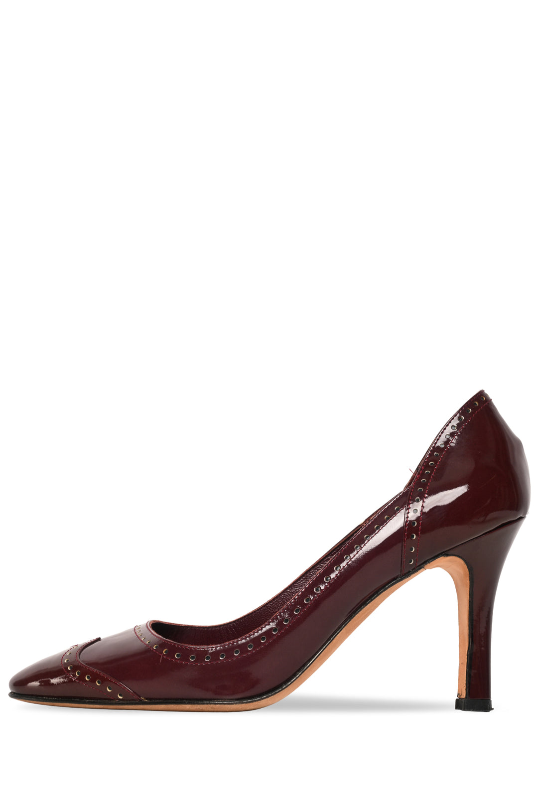 Manolo Blahnik Size 38 Patent Leather Brogue Pumps