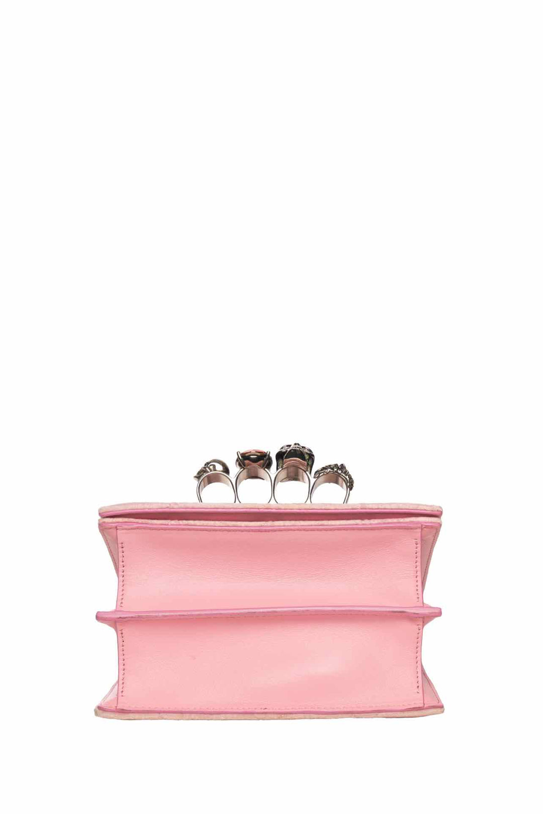 Alexander Mcqueen Quilted Velvet Knuckle Shoulder Bag