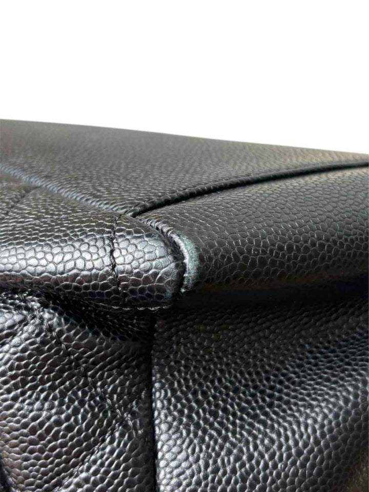 Chanel Black Caviar Quilted Leather Grand Shopping Tote Purse