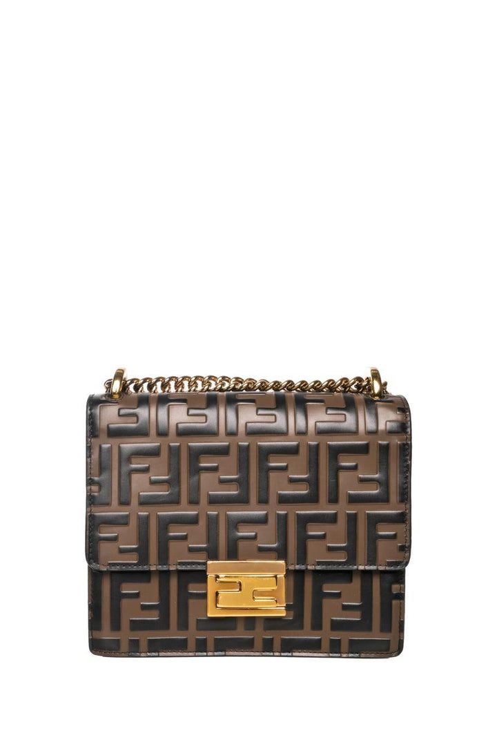 Fendi Kan U Small Zucca Embossed Shoulder Bag
