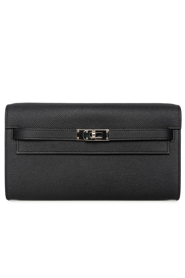 Hermes Kelly Classique Wallet To Go Noir Epsom