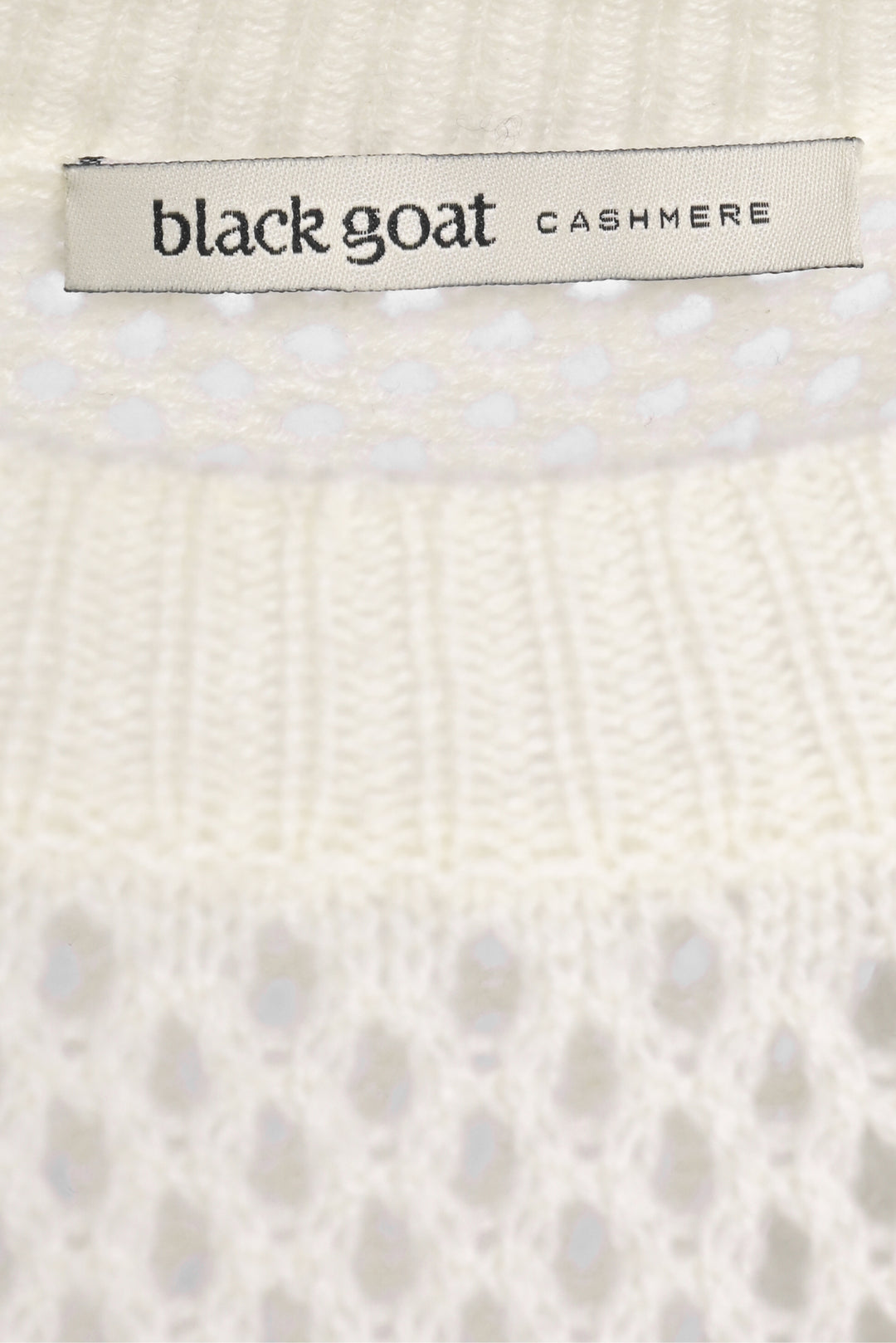 Black Goat Size M Open Knit Cashmere Crew Neck Sweater