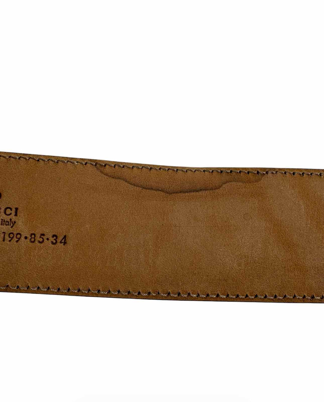 Gucci Size 34 Snakeskin Leather Logo Buckle Belt